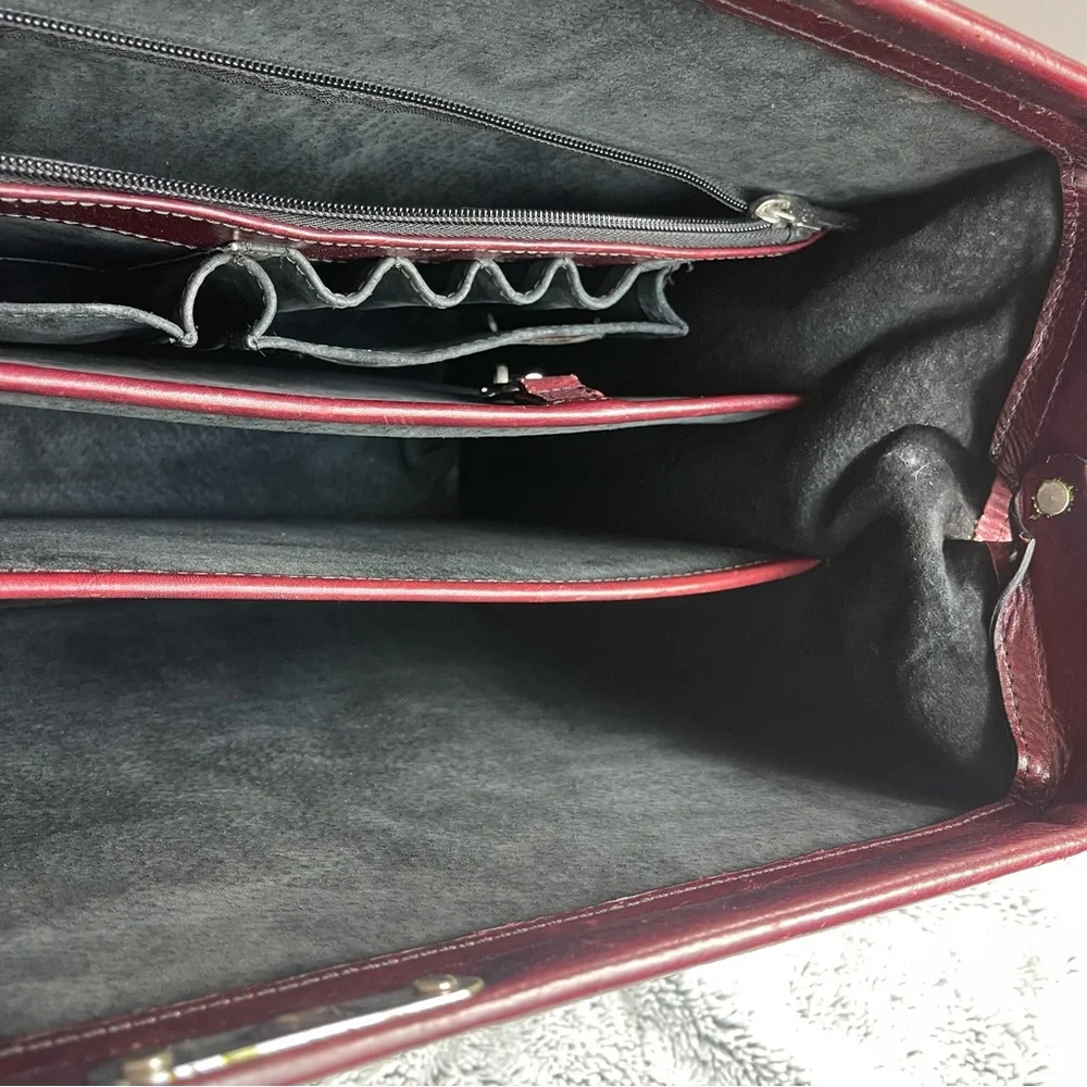 Jack Georges Burgundy Elements Classic European Leather Briefbag
